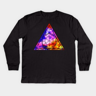 Sacred Geometry Triangle Kids Long Sleeve T-Shirt